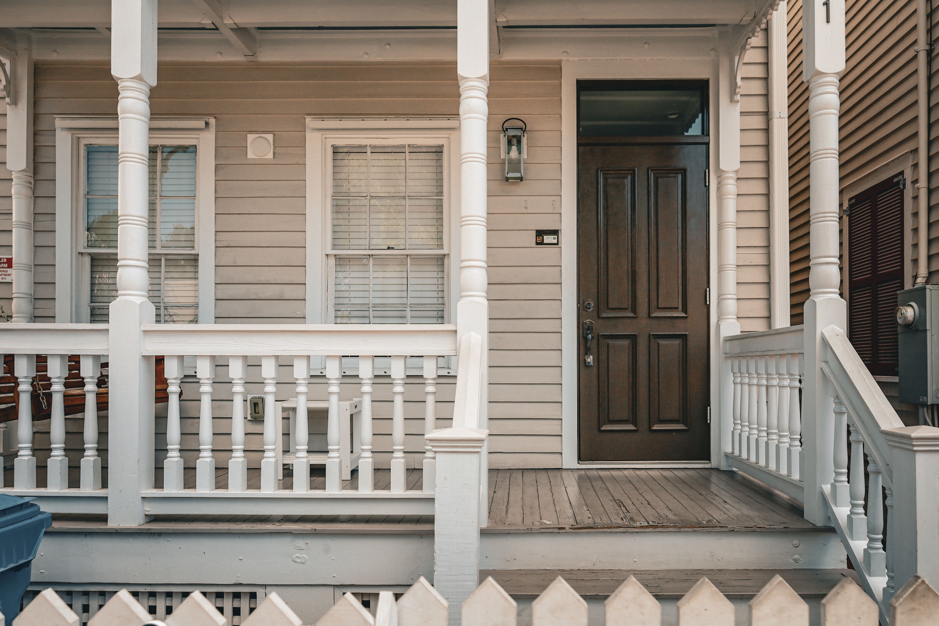 Finished exterior porch